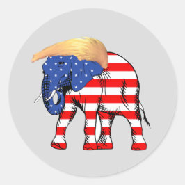 Trump Bad Hair Olifant President ZSSG Ronde Sticker