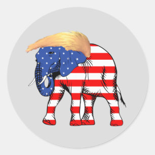 Trump Bad Hair Olifant President ZSSG Ronde Sticker