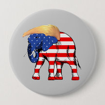 Trump Bad Hair Olifant Ronde Pin-Back Button, ZSS