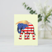 Trump Bad Hair Republican Elephant, ZSSG Briefkaart (Staand voorkant)