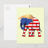 Trump Bad Hair Republican Elephant, ZSSG Briefkaart (Voorkant / Achterkant)