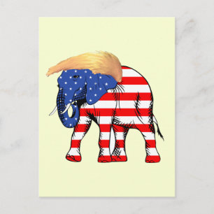 Trump Bad Hair Republican Elephant, ZSSG Briefkaart