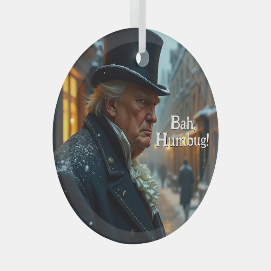 Trump Bah Humbug Glas Ornament (Voorkant Rechts)