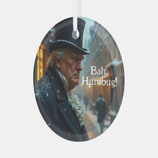 Trump Bah Humbug Glas Ornament (Voorkant links)