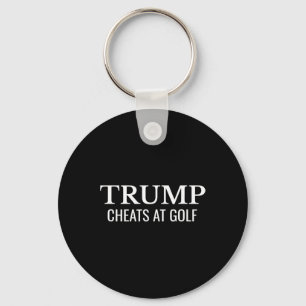 Trump bedriegt op golf - grappig politiek protest sleutelhanger