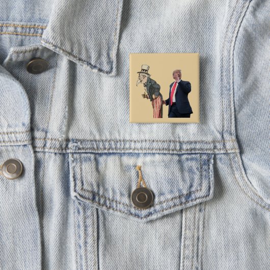 Trump begroet oom Sam Vierkante Button 5,1 Cm (In situ)