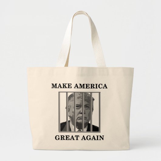 Trump Behind Bars Grote Tote Bag (Voorkant)