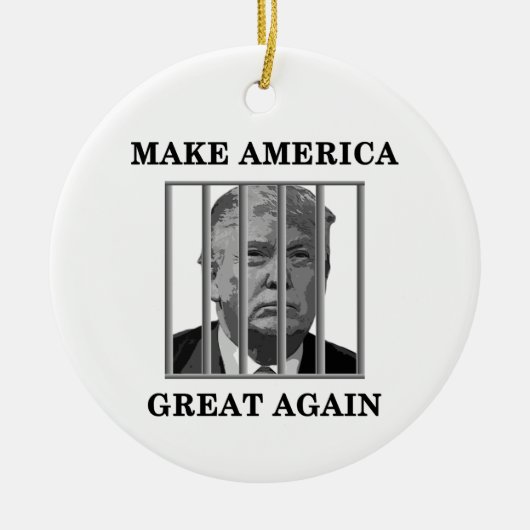 Trump Behind Bars Keramisch Ornament (Voorkant)