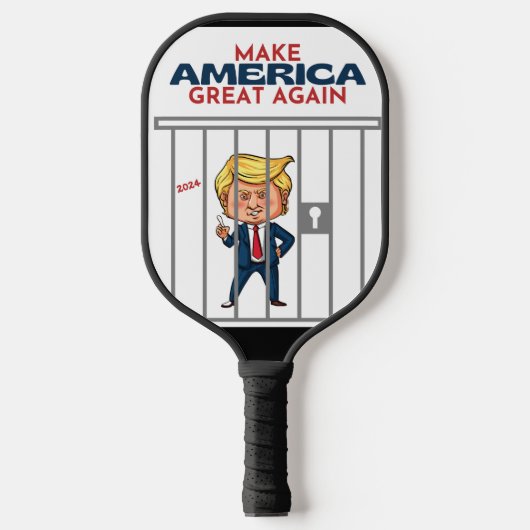 Trump Behind Bars Pickleball Paddle (Voorkant)