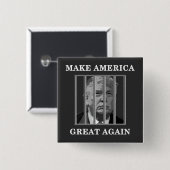 Trump Behind Bars Vierkante Button 5,1 Cm (Voorkant /achterkant)