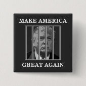 Trump Behind Bars Vierkante Button 5,1 Cm (Voorkant)