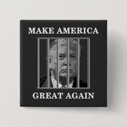 Trump Behind Bars Vierkante Button 5,1 Cm (Voorkant)