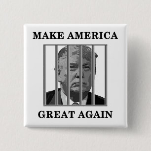 Trump Behind Bars Vierkante Button 5,1 Cm