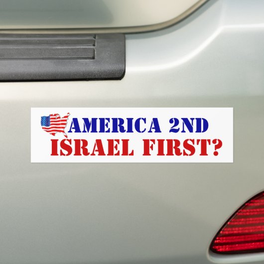 Trump-beleid Israël eerste Amerika tweede onderwor Bumpersticker (Op auto)