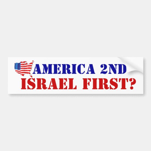 Trump-beleid Israël eerste Amerika tweede onderwor Bumpersticker (Voorkant)