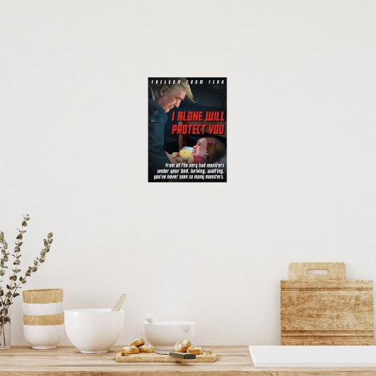 Trump beschermt ons tegen de Monsters Poster (Keuken)