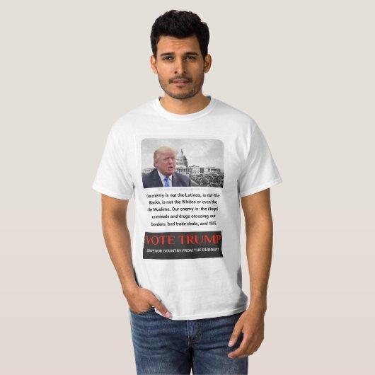 TRUMP: BESPAAR ONZE LAND 1 T-SHIRT (Voorkant volledig)