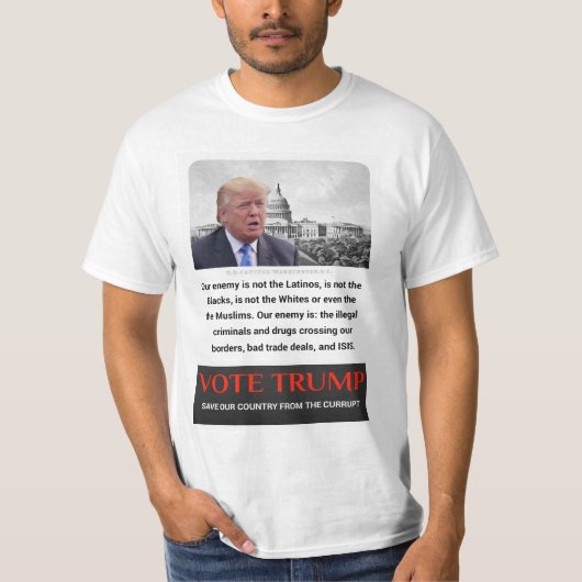 TRUMP: BESPAAR ONZE LAND 1 T-SHIRT (Voorkant)