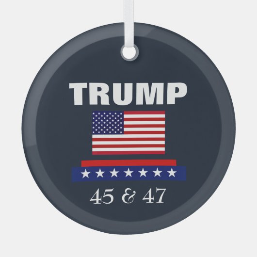 TRUMP BESTE PRESIDENT OOIT 45 & 47 GLAS ORNAMENT (Voorkant)