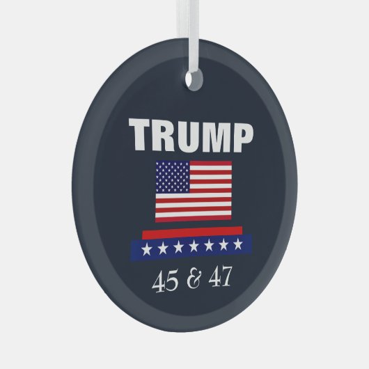 TRUMP BESTE PRESIDENT OOIT 45 & 47 GLAS ORNAMENT (Voorkant Rechts)