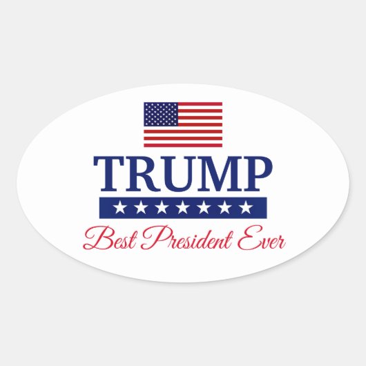 TRUMP BÈSTE PRESIDENT OOIT BUMPERSTICKER OVALE STICKER (Voorkant)