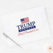 TRUMP BÈSTE PRESIDENT OOIT BUMPERSTICKER OVALE STICKER (Envelop)