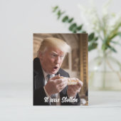 Trump bewondert zijn gestolen brood briefkaart (Staand voorkant)