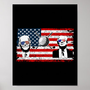 Trump Biden vlaggen Amerikaanse presidentsverkiezi Poster