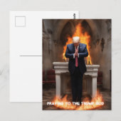 Trump bidt in een kerk briefkaart (Voorkant / Achterkant)