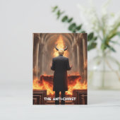 Trump bidt in een kerk De Anti-Christus Briefkaart (Staand voorkant)