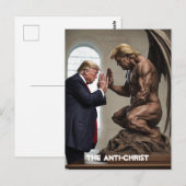 Trump bidt in een kerk De Anti-Christus Briefkaart (Voorkant / Achterkant)