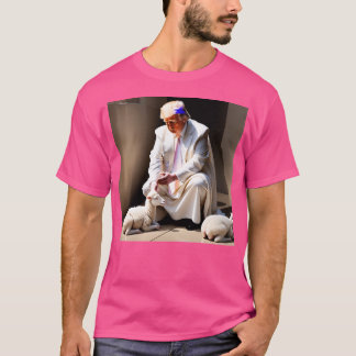 Trump bidt met het Lam T-shirt