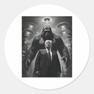 Trump Bigfoot Ufo Alien Buitenaards Wezen Ontmoeti Ronde Sticker