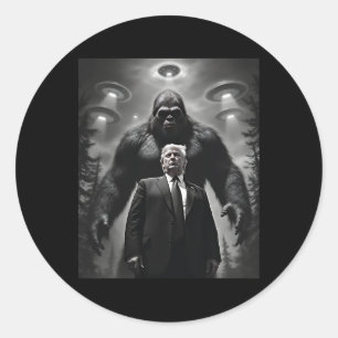Trump Bigfoot Ufo Alien Buitenaards Wezen Ontmoeti Ronde Sticker