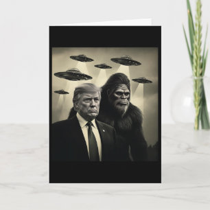 Trump Bigfoot Ufo Alien Ontmoeting Complot Grappig Kaart