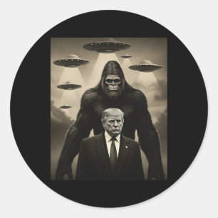 Trump Bigfoot Ufo Alien Ontmoeting Invasie Uap Pre Ronde Sticker