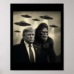 Trump Bigfoot Ufo Buitenaards Wezen Ontmoeting Com Poster