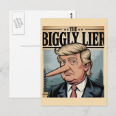 Trump Biggly Lier Briefkaart (Voorkant / Achterkant)