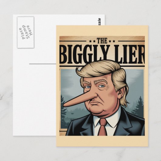 Trump Biggly Lier Briefkaart (Voorkant / Achterkant)