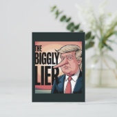 Trump Biggly Lier Cartoon Briefkaart (Staand voorkant)