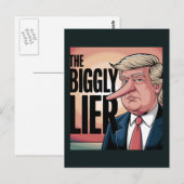 Trump Biggly Lier Cartoon Briefkaart (Voorkant / Achterkant)