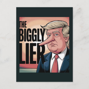 Trump Biggly Lier Cartoon Briefkaart