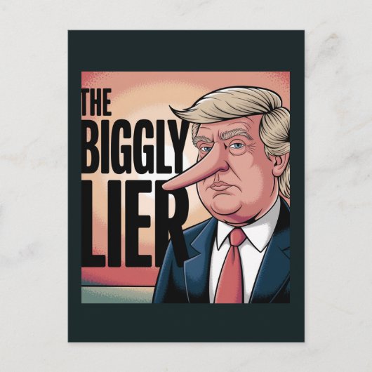 Trump Biggly Lier Cartoon Briefkaart (Voorkant)