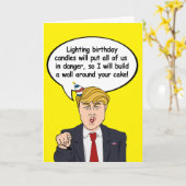 Trump Birthday Kaart - Bouw een muurtje om je nek (Gele Bloem)