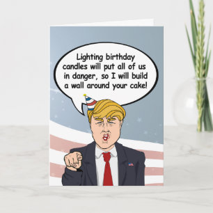 Trump Birthday Kaart - Bouw een muurtje om je nek