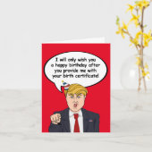 Trump Birthday Kaart - Geef me je geboorte. (Gele Bloem)