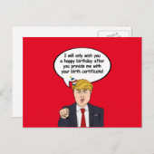 Trump Birthday Kaart - Geef me je geboorte. (Voorkant / Achterkant)