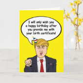 Trump Birthday Kaart - Geef me je geboorte. (Gele Bloem)