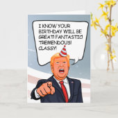 Trump Birthday Kaart - Laten we eerlijk vieren (Gele Bloem)