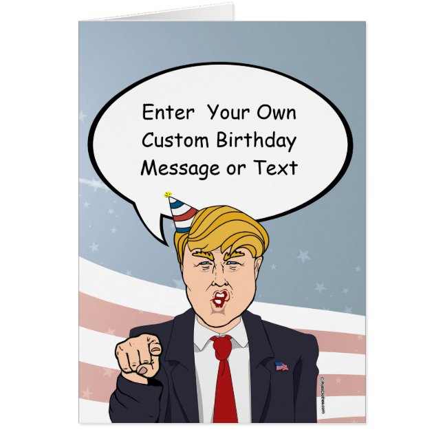 Trump Birthday Kaart - Pas uw bericht aan - E (Voorkant)